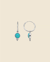 Sterling Silver and Opal Bali Charm Hoops