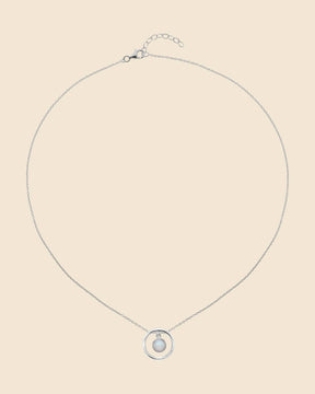 Sterling Silver and Opal Floating Circle Necklace