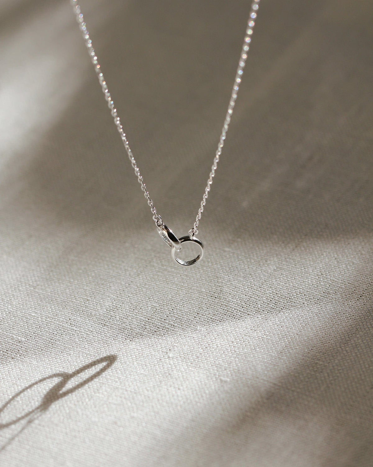 Sterling Silver Simple Lovers Link Necklace