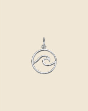 Sterling Silver Encircled Wave Pendant