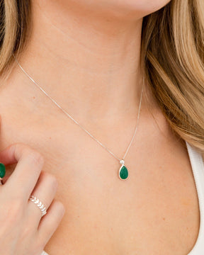 Sterling Silver and Gemstone Small Teardrop Pendant