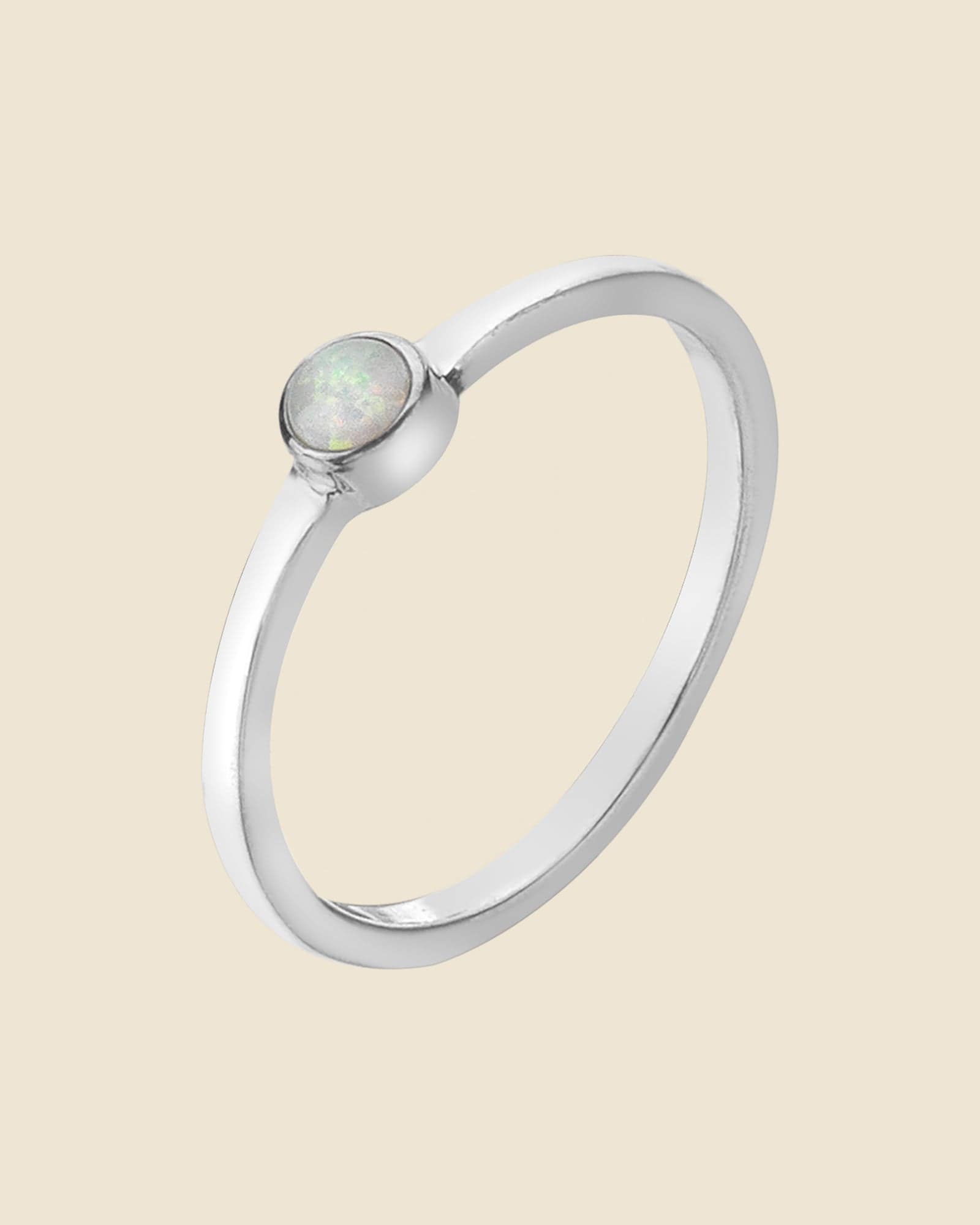 Sterling Silver and Opalique Mini Gem Band