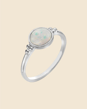 Sterling Silver and Opal Bali Ring