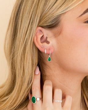 Sterling Silver and Oval Gemstone Ring