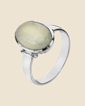 Sterling Silver and Oval Gemstone Ring