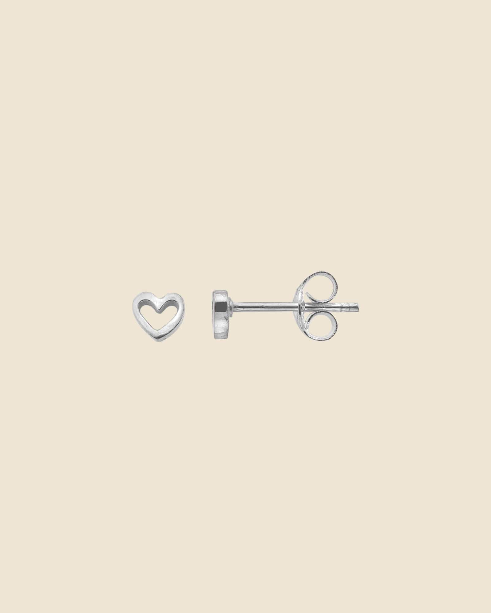 Sterling Silver Tiny Open Heart Studs