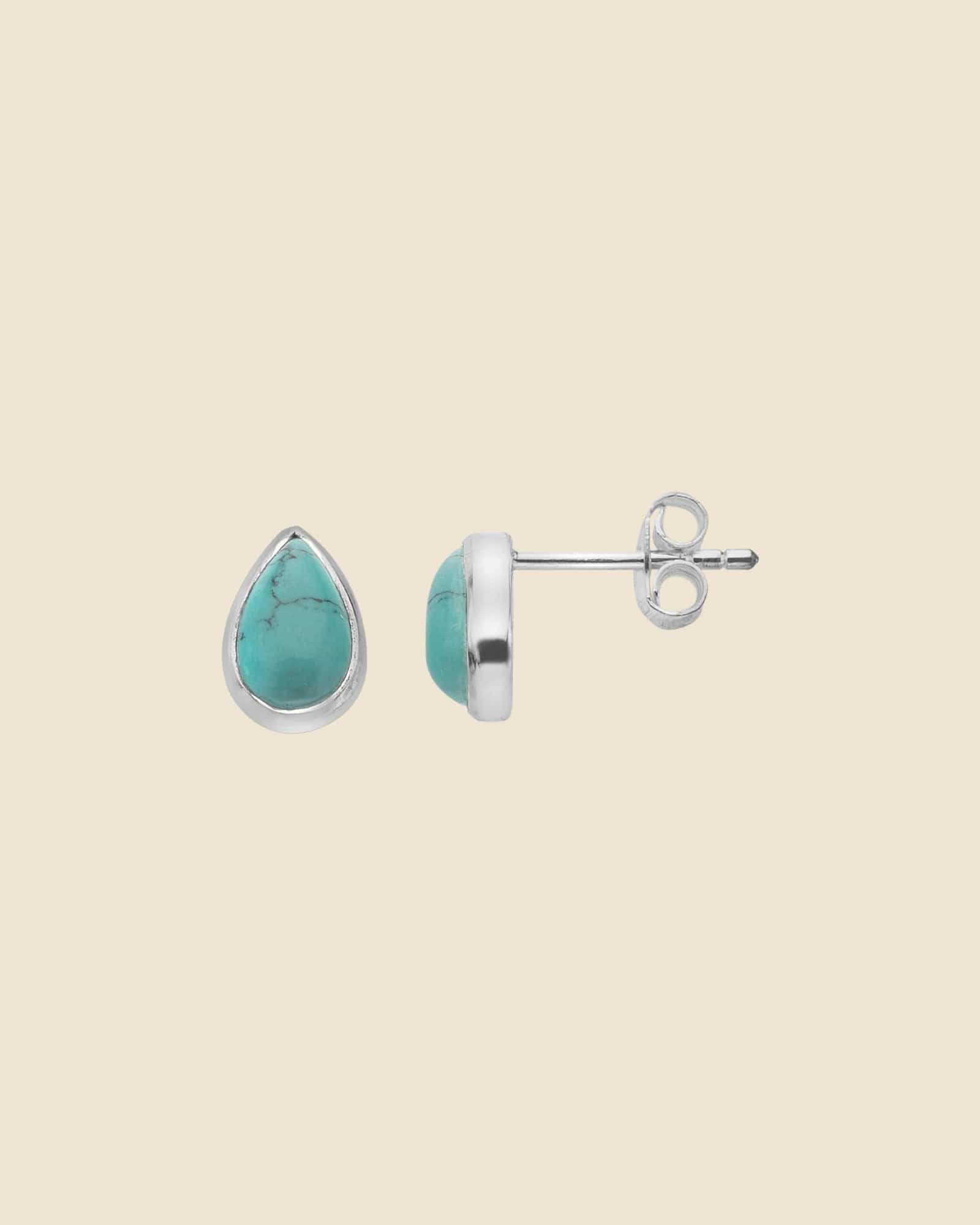 Sterling Silver and Turquoise Teardrop Studs