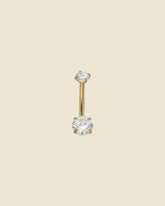 PVD Gold and Cubic Zirconia Simple Navel Bar