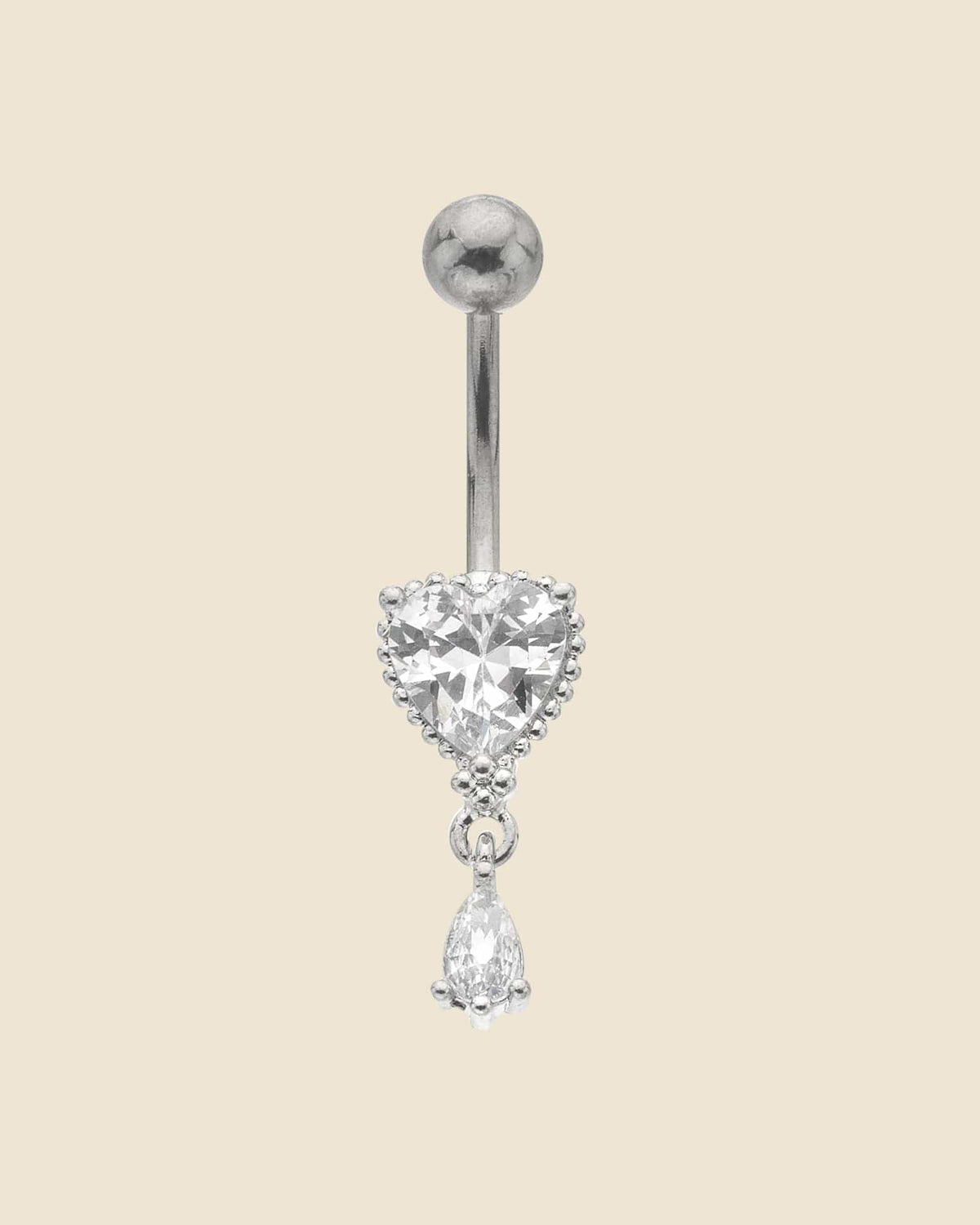 Surgical Steel Cupcake Heart Navel Bar