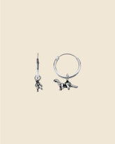 Sterling Silver Dino Charm Hoops