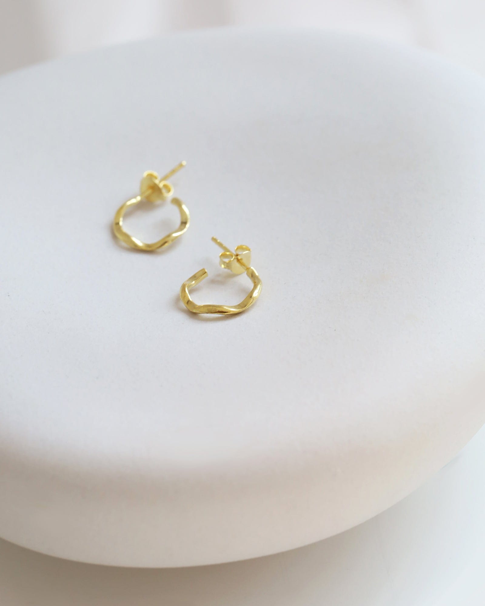 Gold Plated Twist Open Hoops