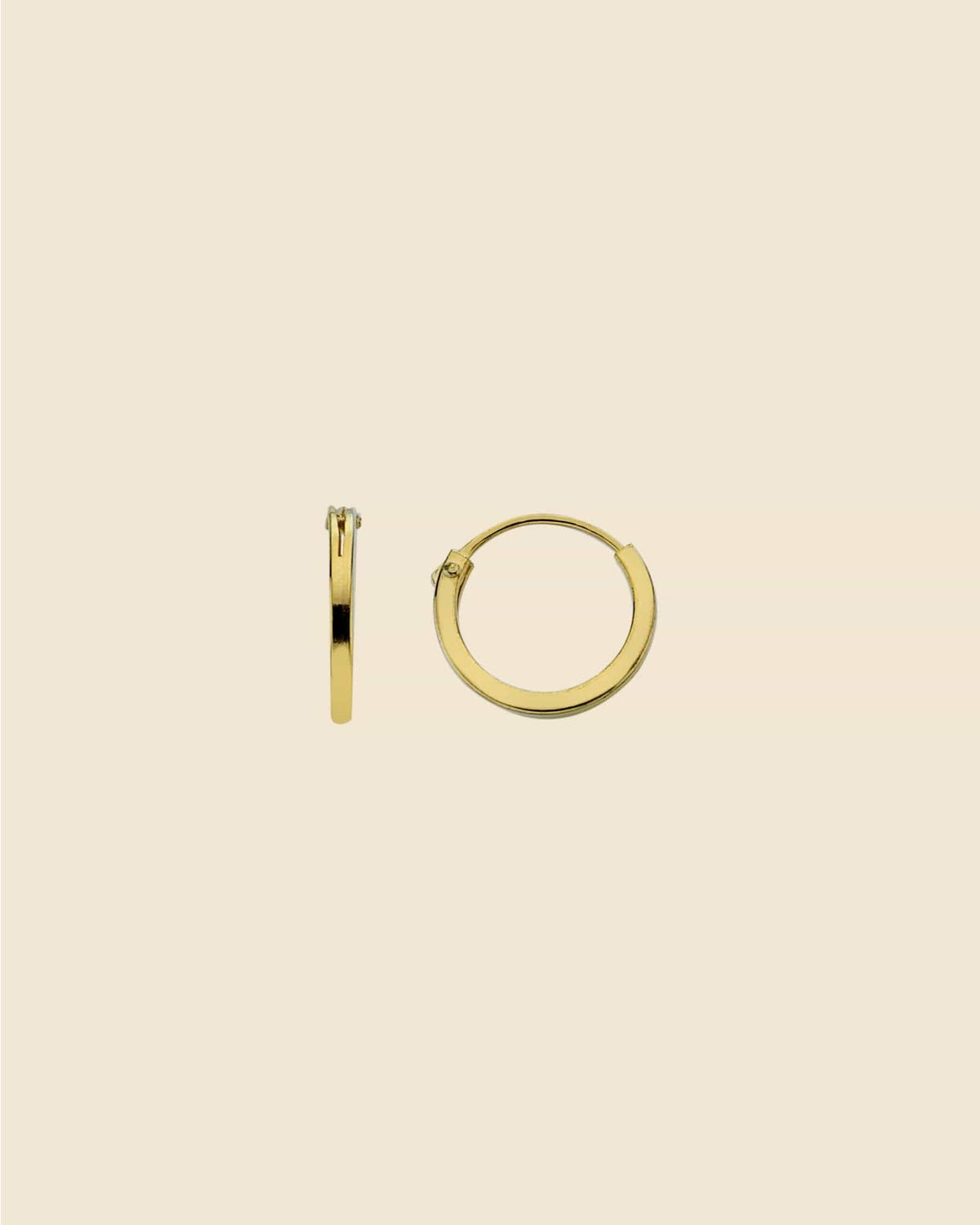 Gold Plated Square Cut 10mm Hoops