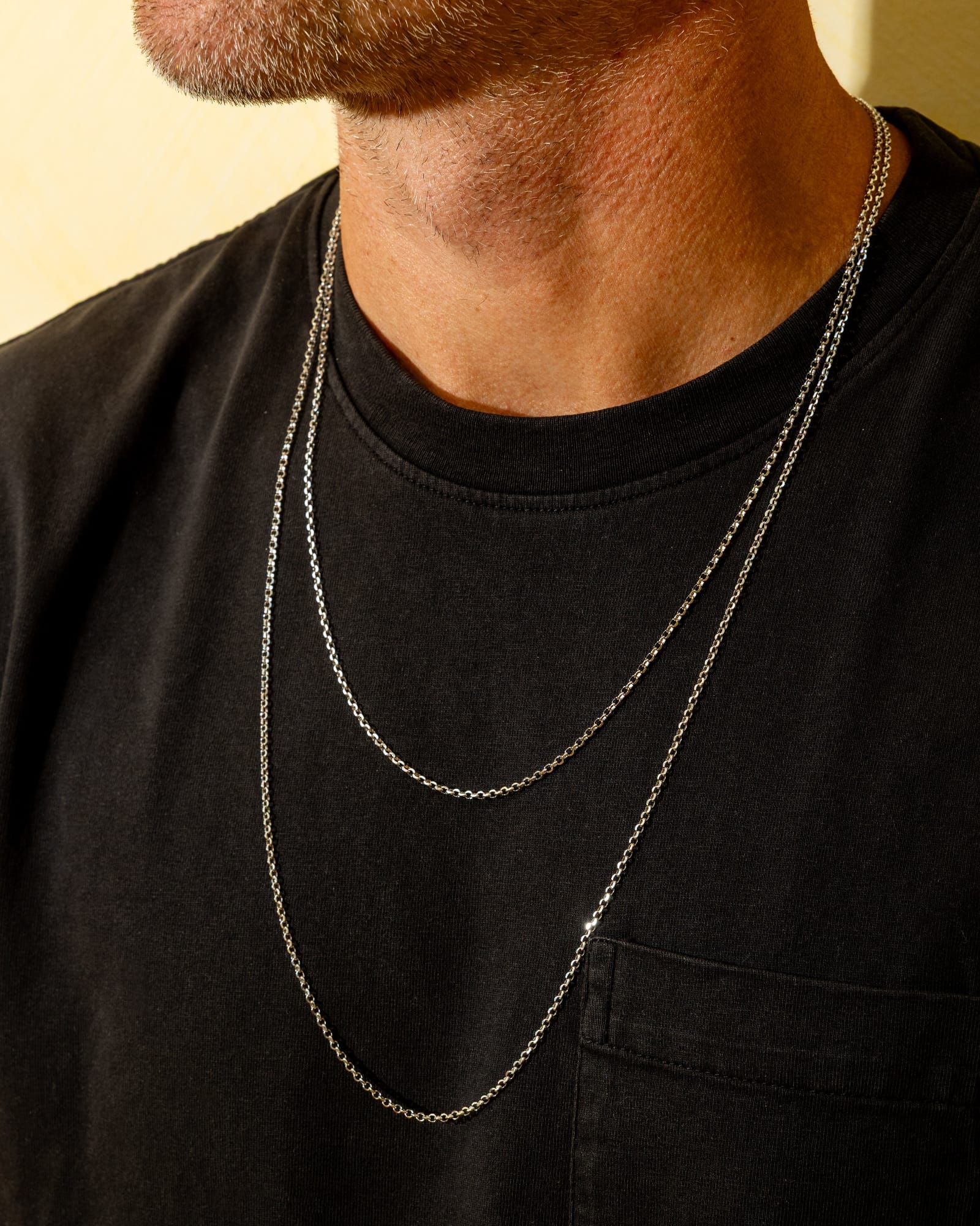 Rhodium Plated Sterling Silver Belcher Chain