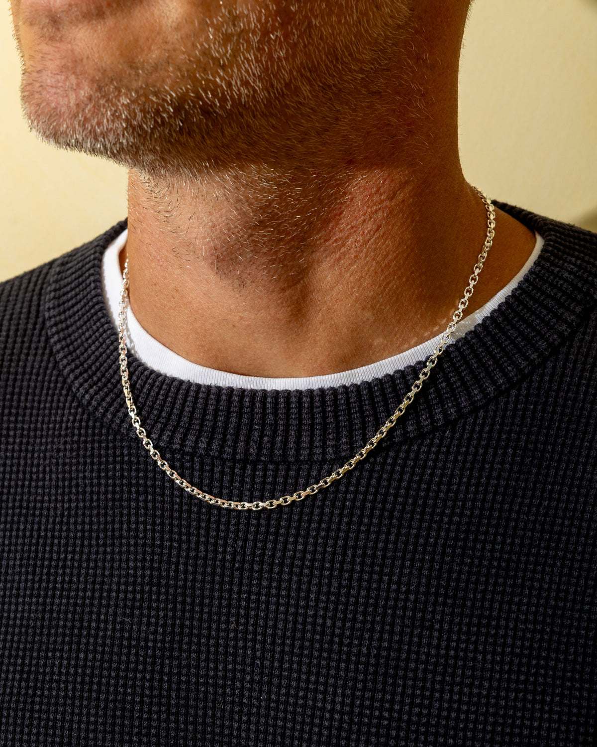 Sterling Silver Heavy Diamond Cut Belcher Chain