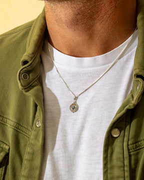 Sterling Silver Oxidised Compass Pendant
