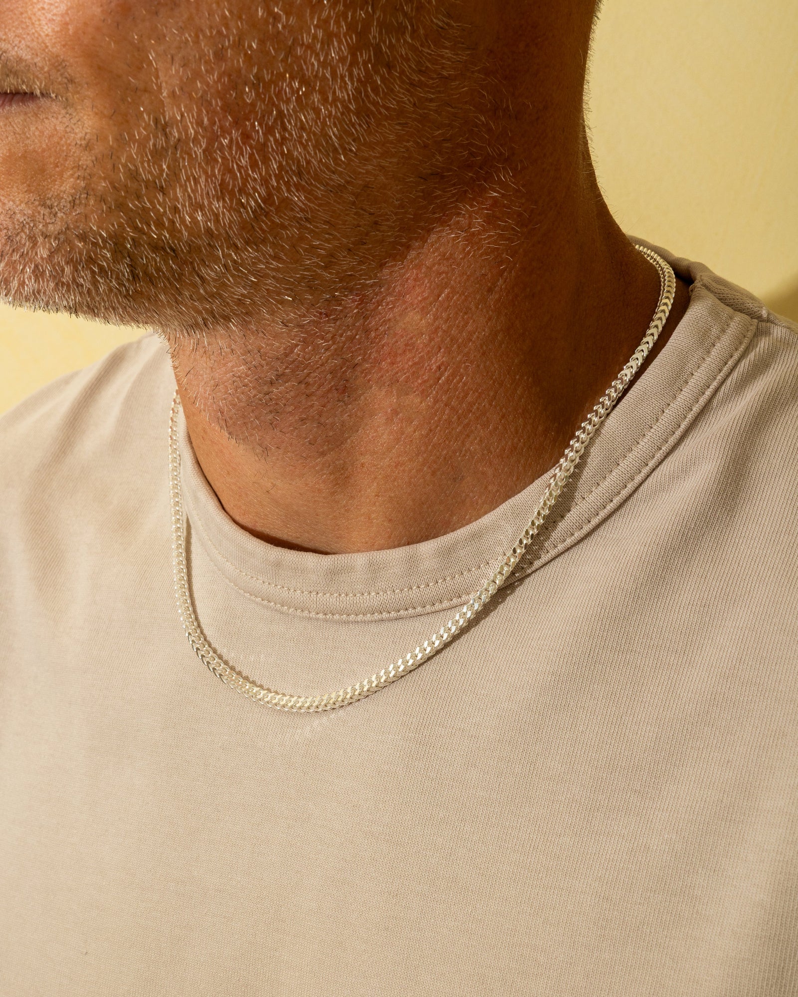 Sterling Silver Men's Herringbone Franco Chain
