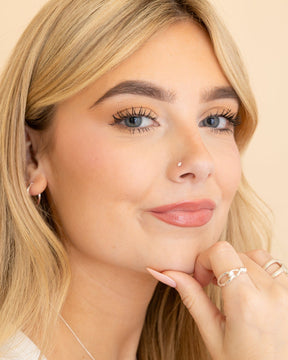 Sterling Silver Claw Set Cubic Zirconia Nose Stud