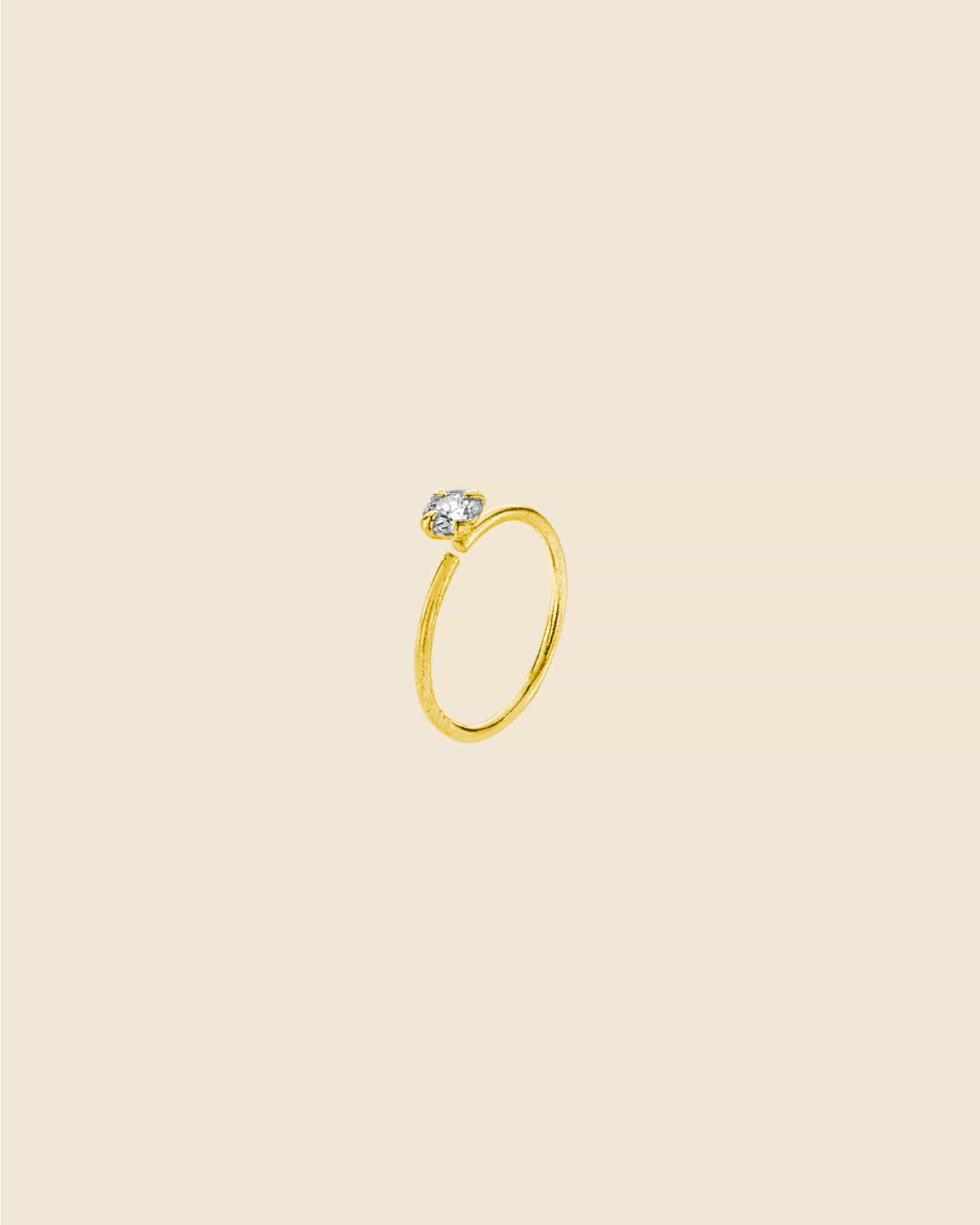 Sterling Silver Clawset Gem Nose Ring