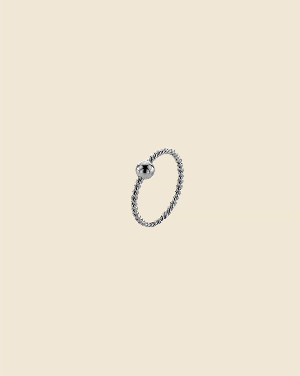 Sterling Silver Ball Closure Textured Rope Nose Ring