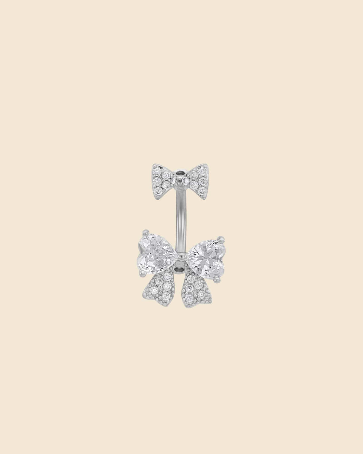 Double Bow Navel Bar in Surgical Steel