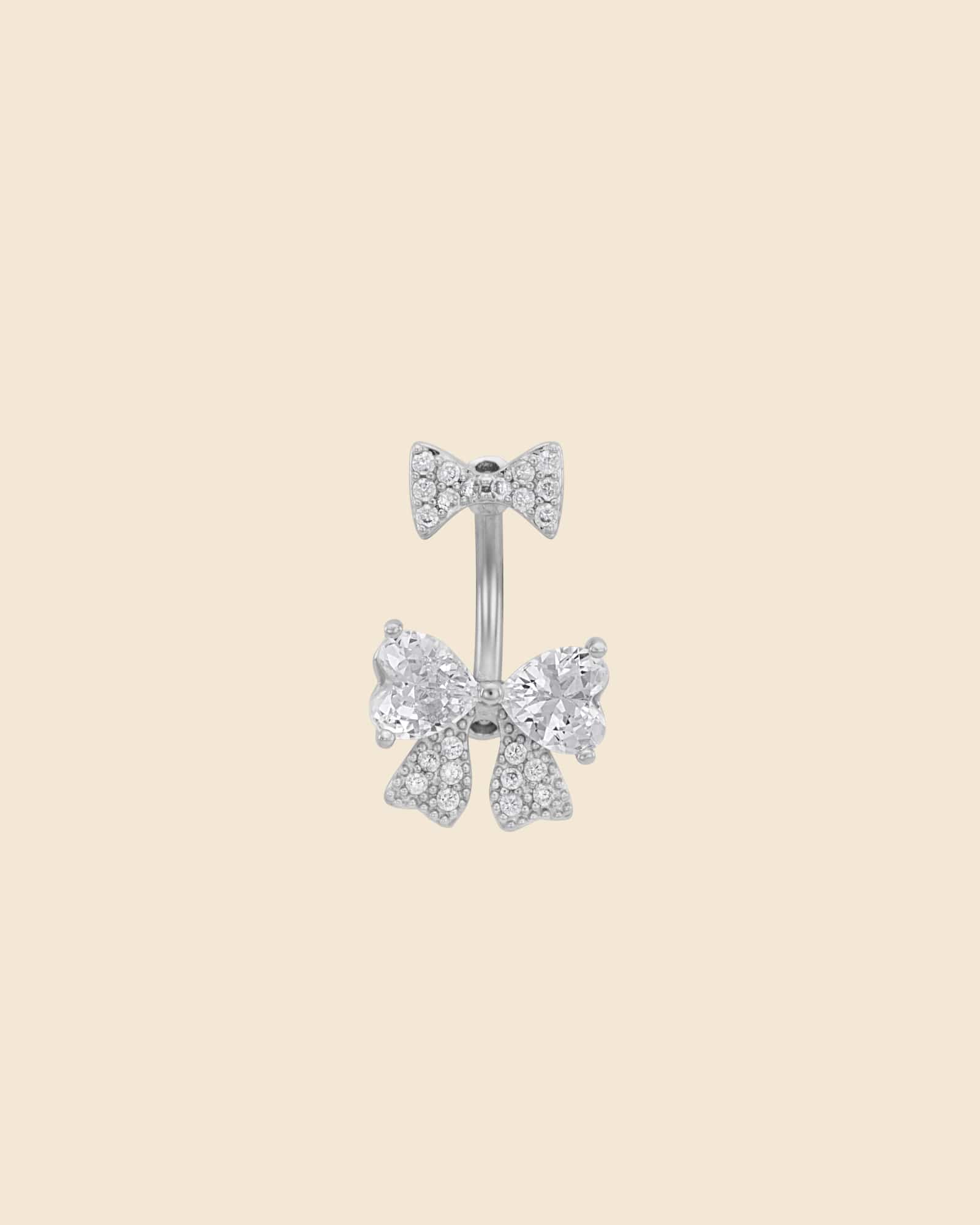 Double Bow Navel Bar in Surgical Steel
