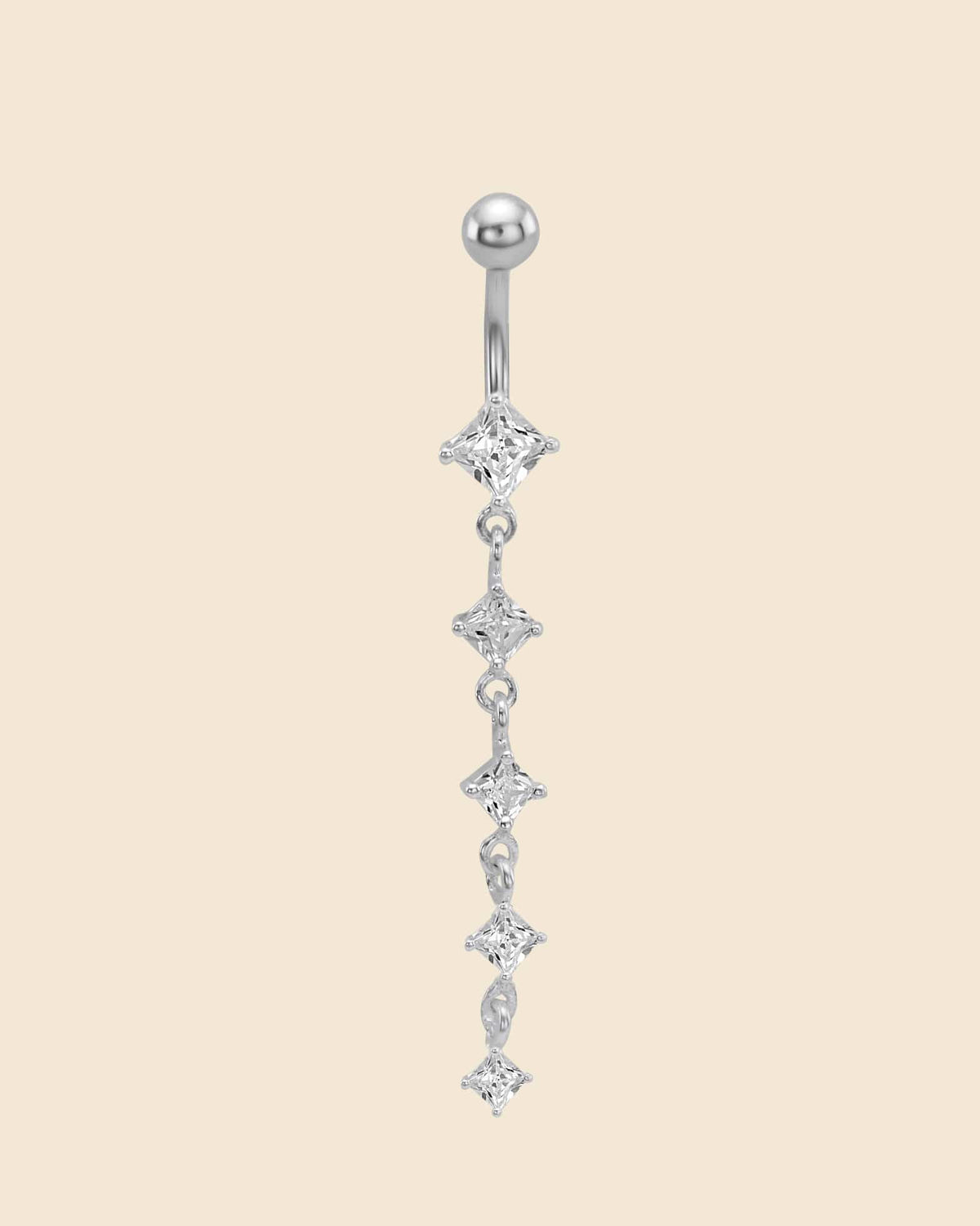 Sterling Silver and Surgical Steel Star Charm Navel Bar