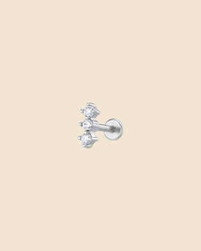 Surgical Steel Three Stone Labret