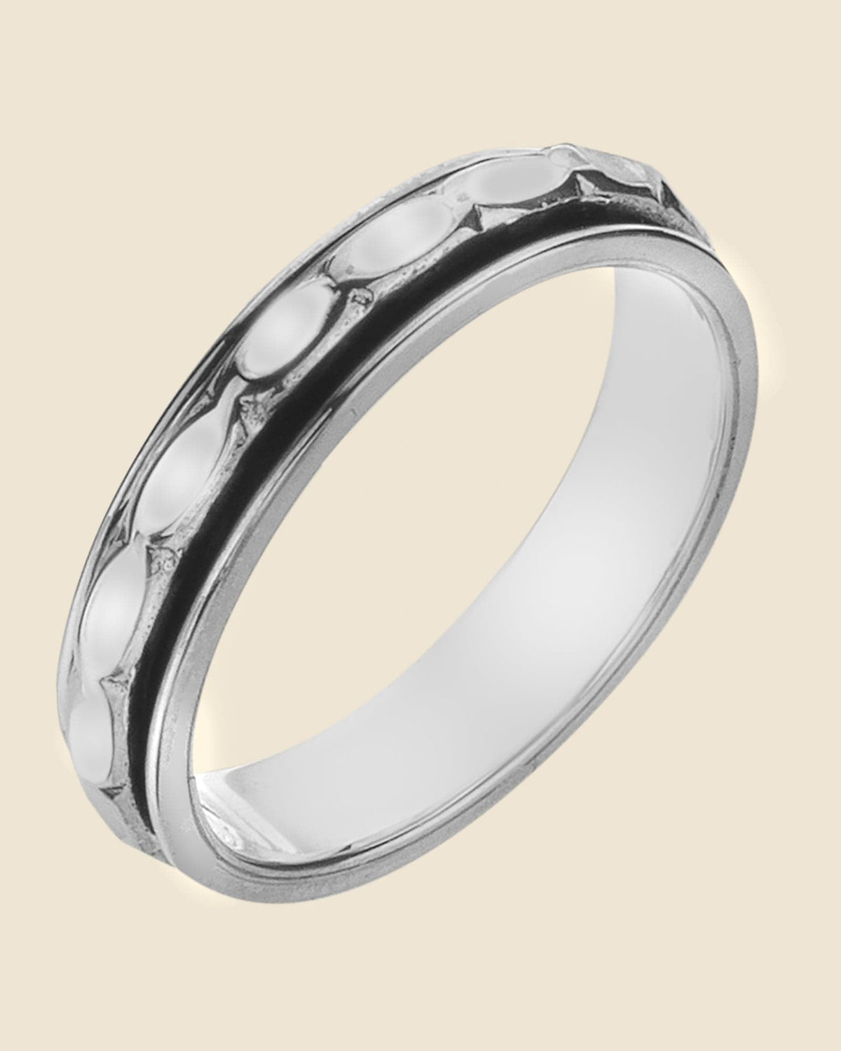 Sterling Silver Thin Hammered Spinning Ring