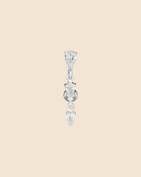 Sterling Silver and Surgical Steel Triple Peardrop Reverse Navel Bar
