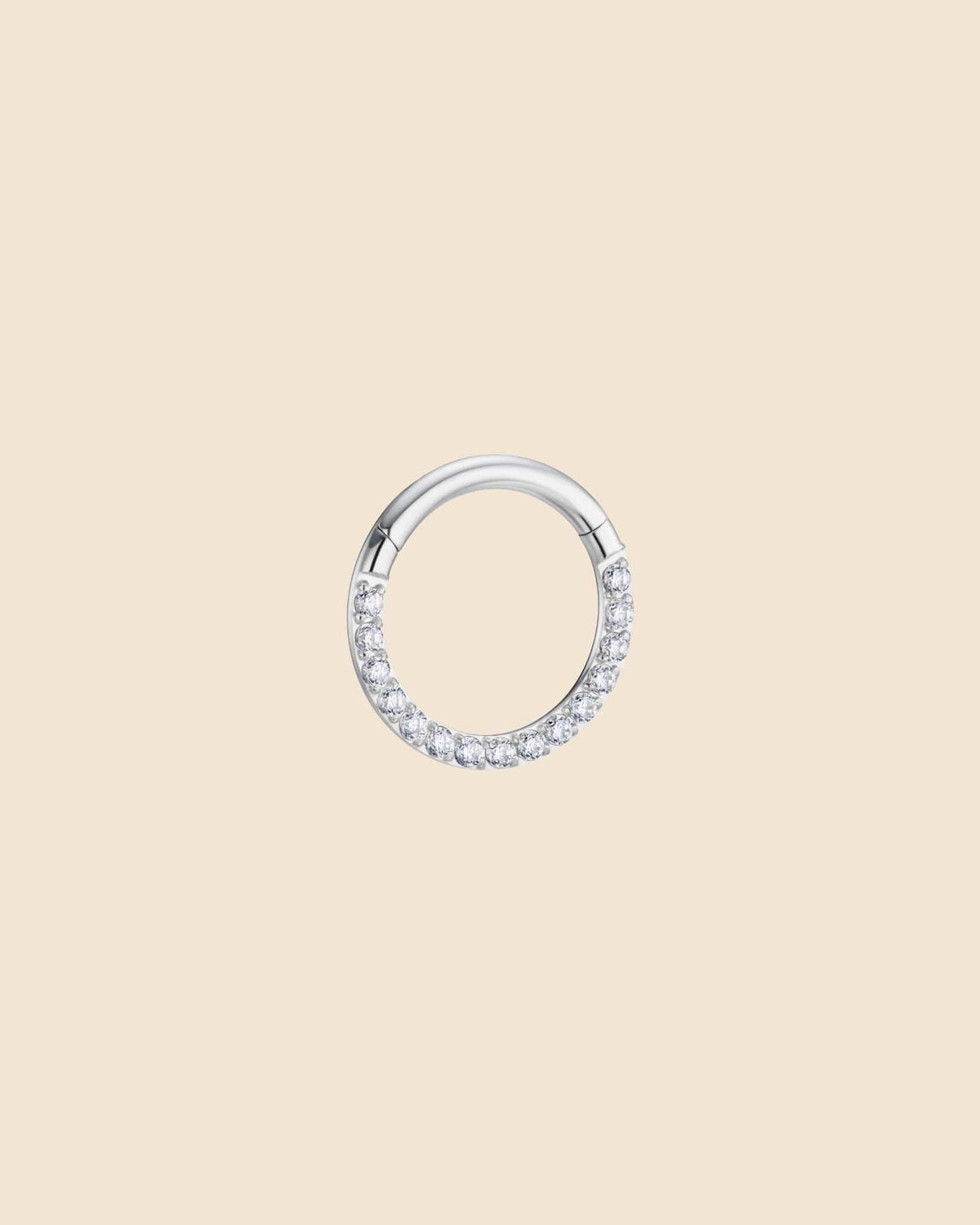 Surgical Steel and Pavé Set Cubic Zirconia Segment Ring