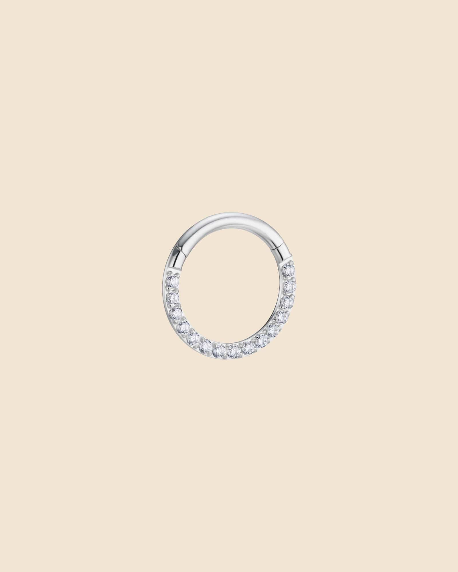 Surgical Steel and Pavé Set Cubic Zirconia Segment Ring