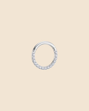 Surgical Steel and Pavé Set Cubic Zirconia Segment Ring