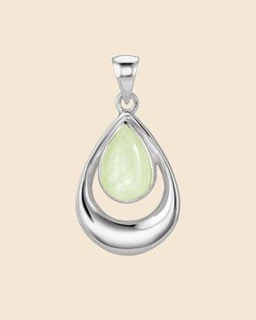 Sterling Silver and Gemstone Modern Open Loop Teardrop Pendant