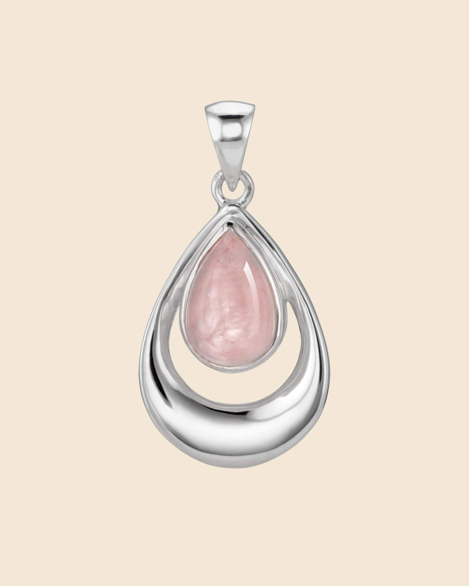 Sterling Silver and Gemstone Modern Open Loop Teardrop Pendant