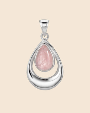 Sterling Silver and Gemstone Modern Open Loop Teardrop Pendant