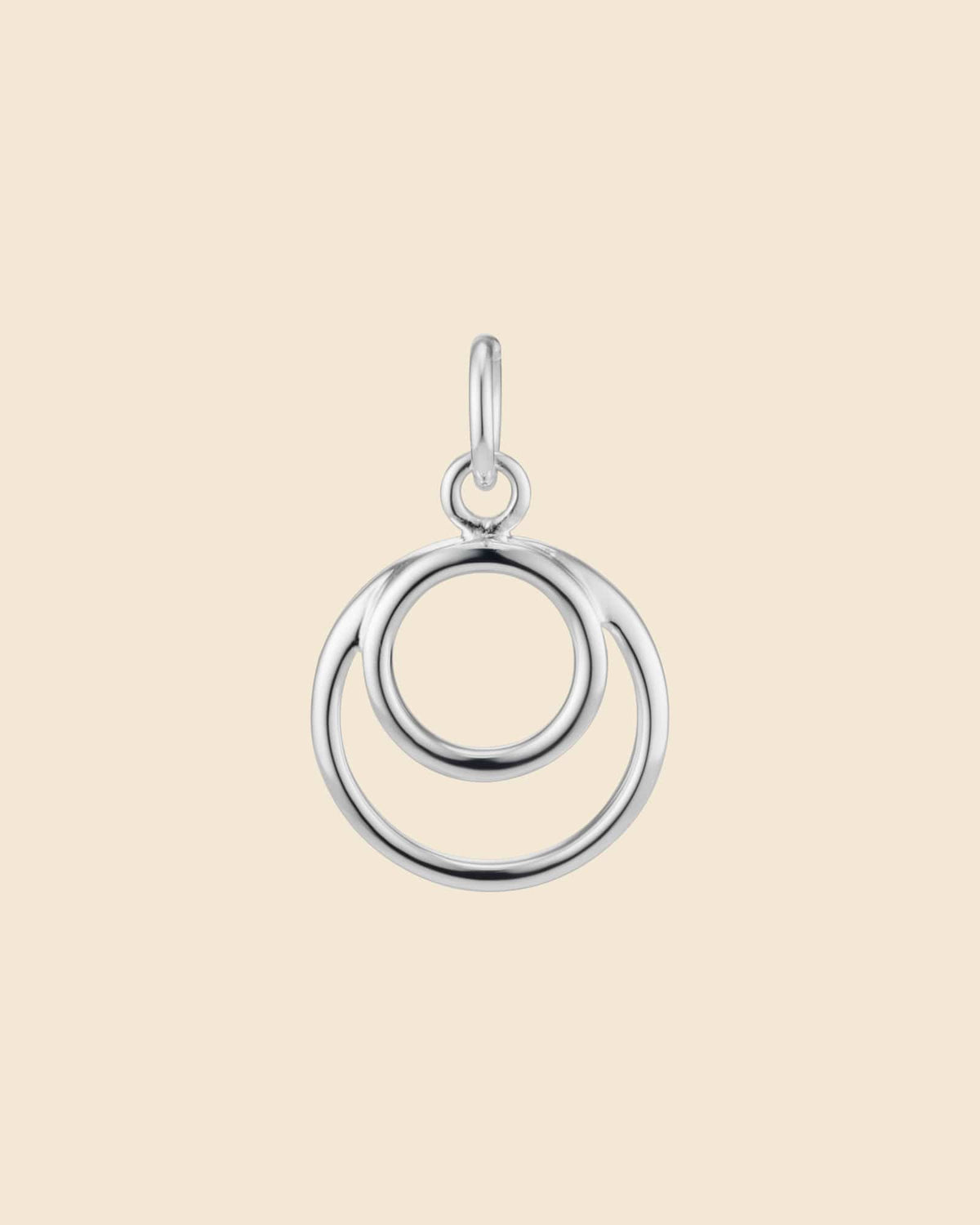 Sterling Silver Simple Double Circle Pendant