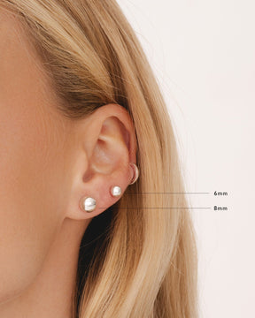 Sterling Silver 8mm Plain Ball Stud