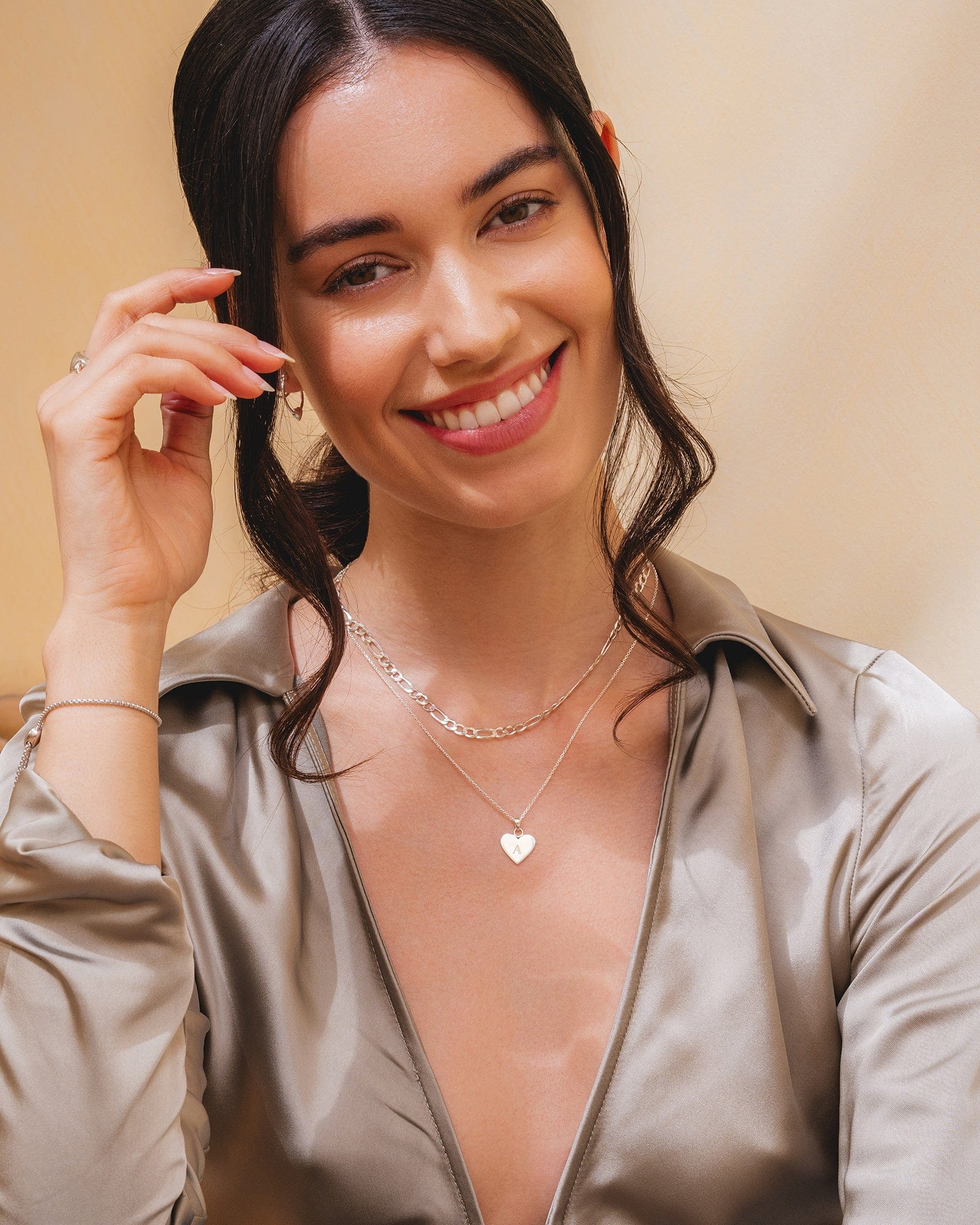 Sterling Silver Heart Letter Pendants (Choose your letter)