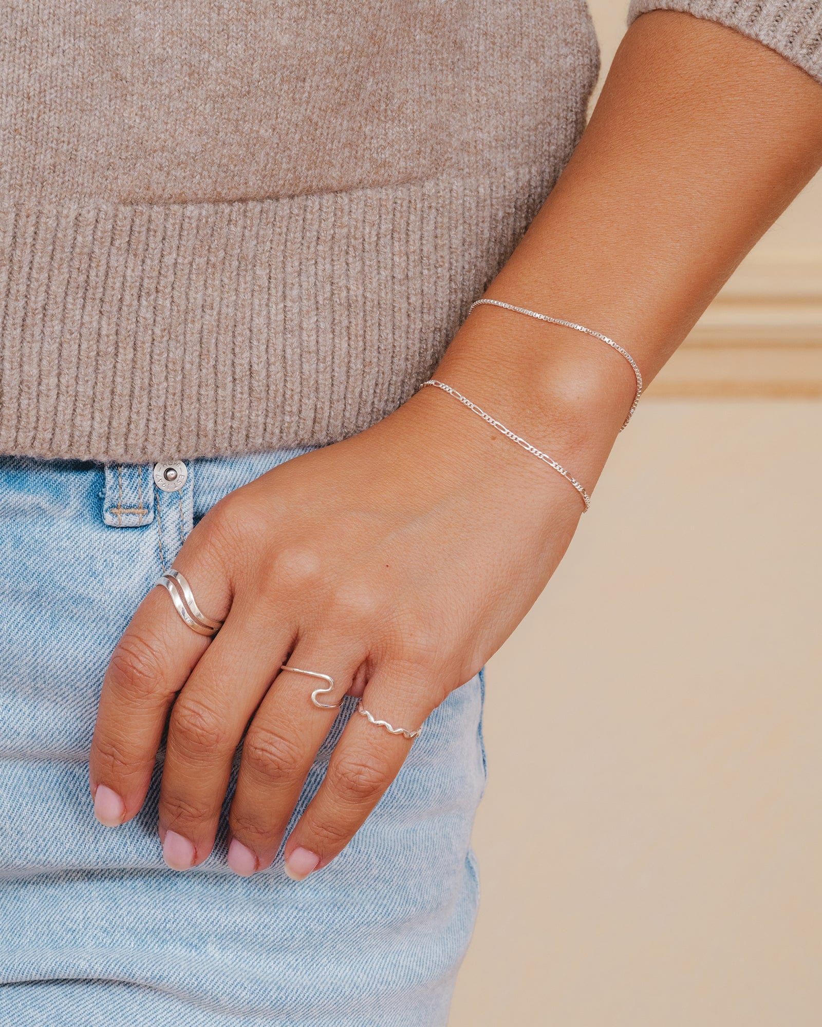 Sterling Silver Box Chain Bracelet