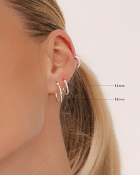 Sterling Silver Diamond-Cut Flip-Top Hoops