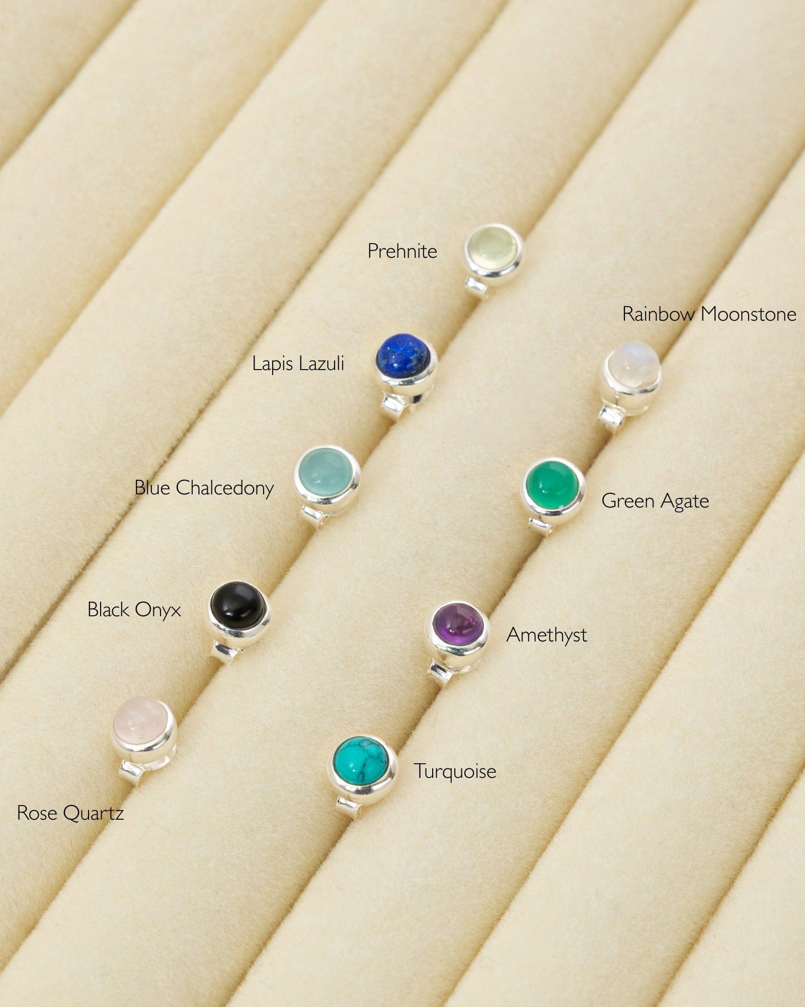 Sterling Silver Simple Gemstone Studs