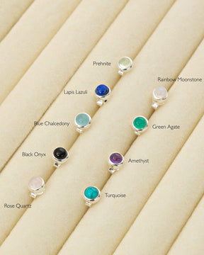 Sterling Silver Simple Gemstone Studs