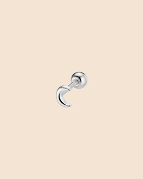 Sterling Silver Mini Moon Screwball Stud