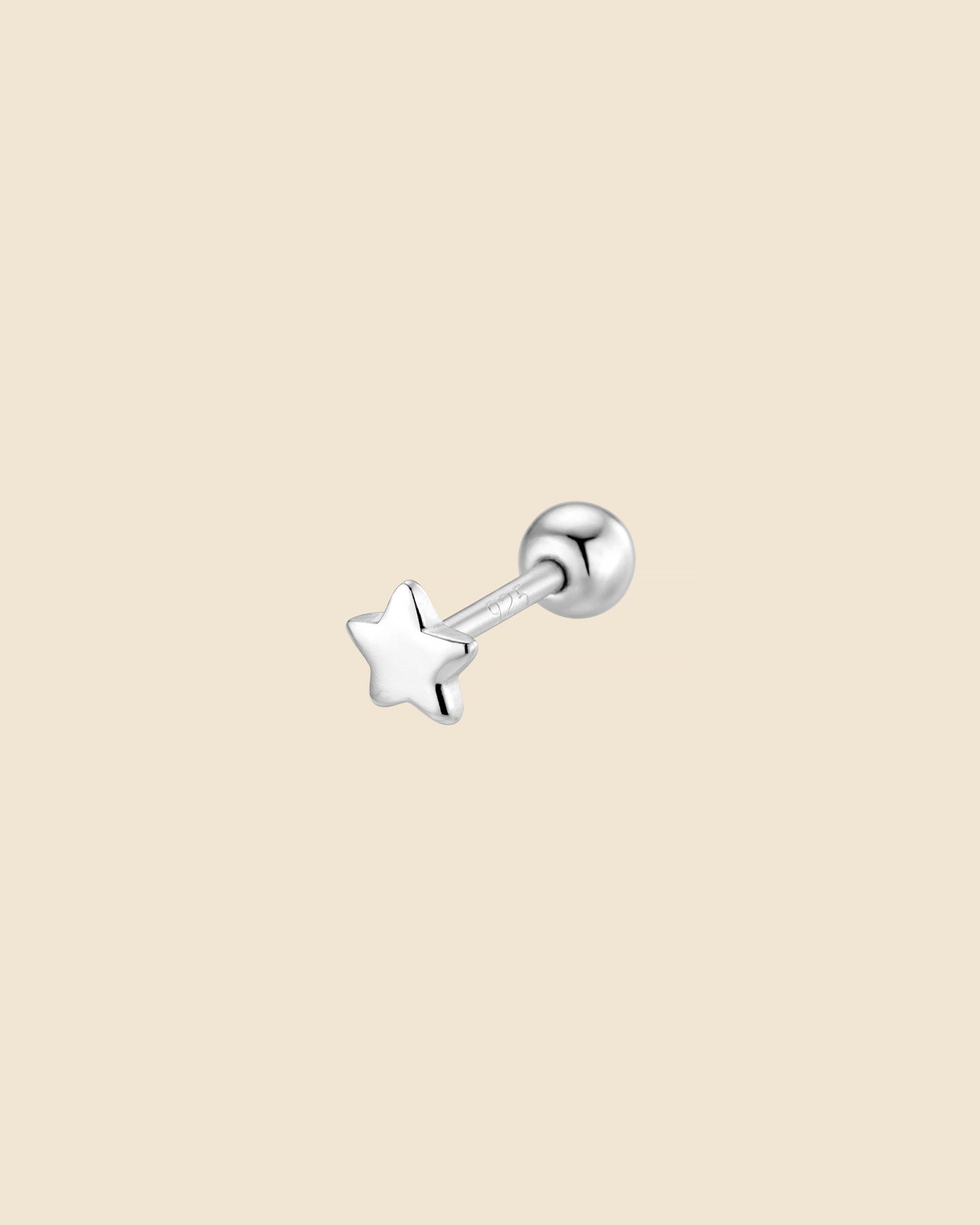 Sterling Silver Mini Star Screwball Stud