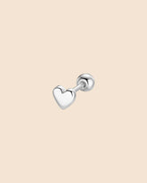Sterling Silver Mini Heart Screwball Stud