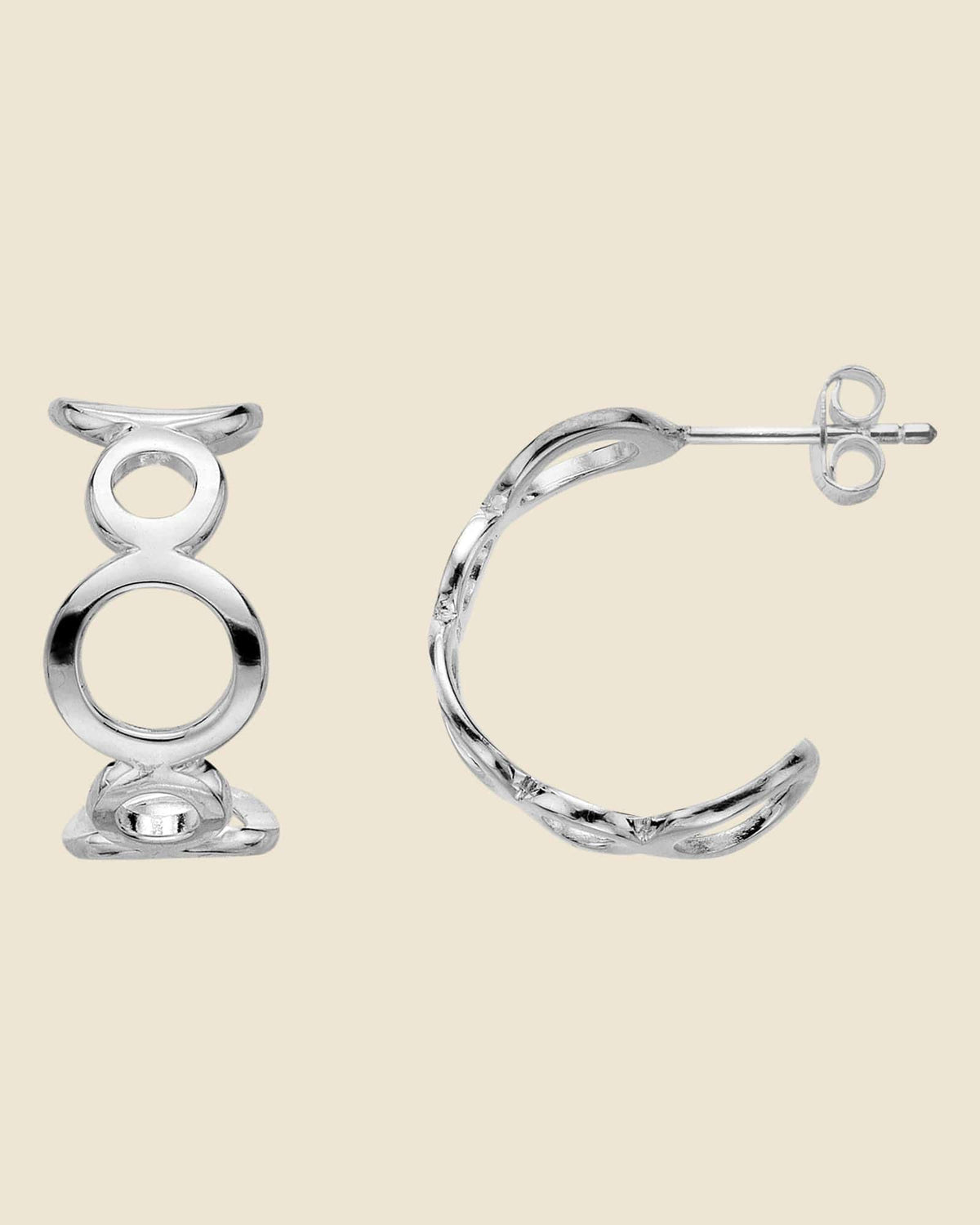 Sterling Silver Flat Circle Loop Open Hoops