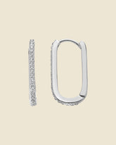 Sterling Silver and Cubic Zirconia Paperlink Hoops