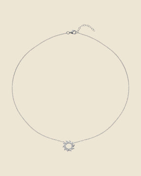 Sterling Silver and Cubic Zirconia Marquise Flare Necklace