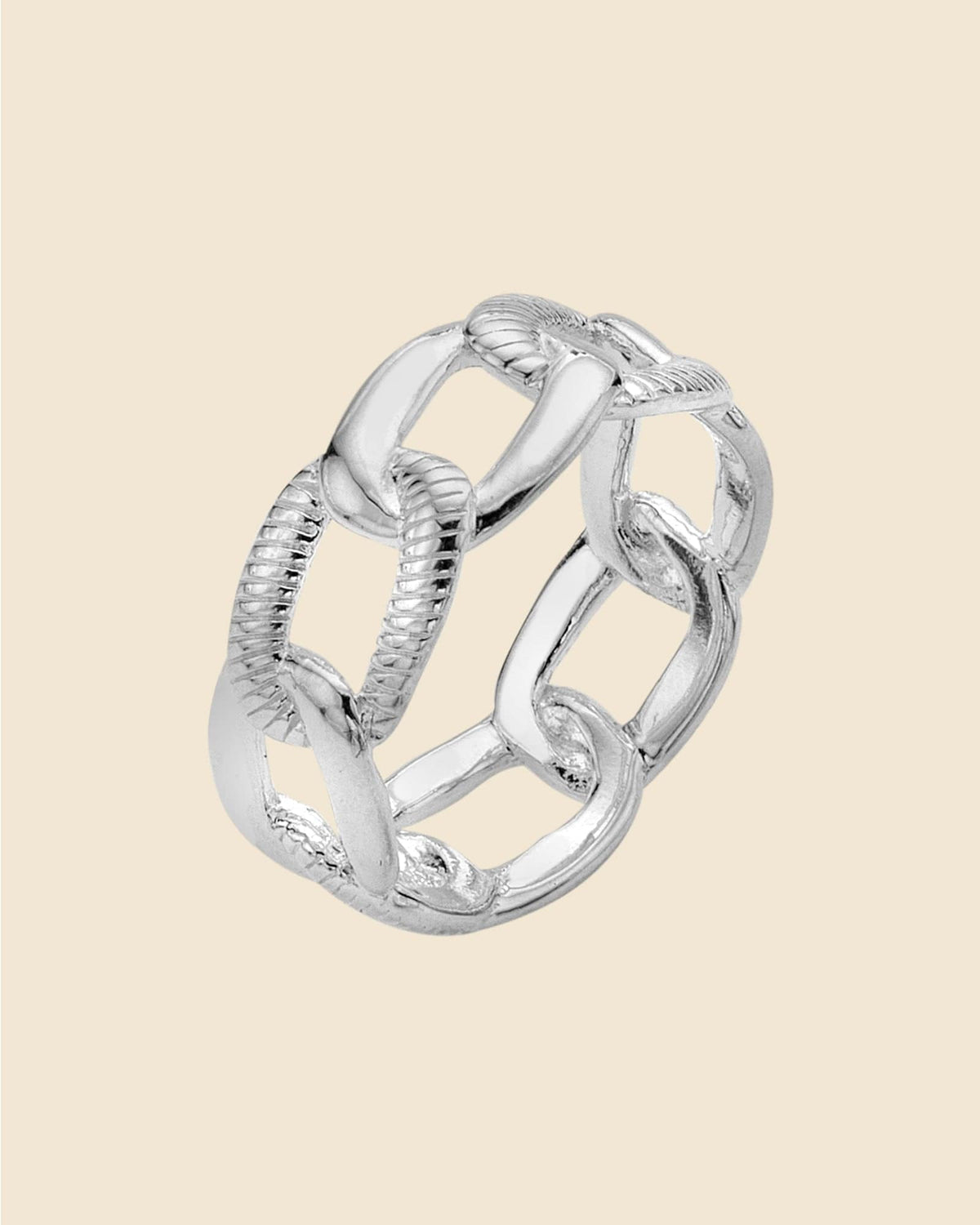 Sterling Silver Chunky Curb Ring