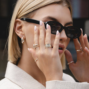 Sterling Silver Hammered Square Tube Hoops